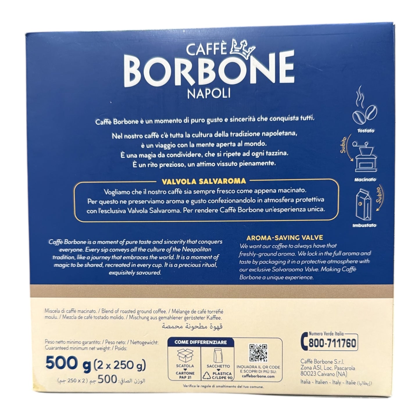 Caffe' Borbone - Caffe Macinato - Miscela Decisa - 2 x 250g