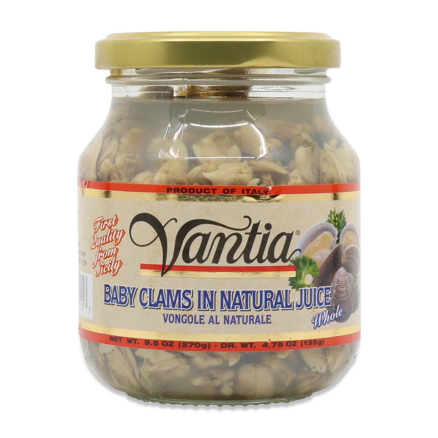 Vantia - Baby Clams in Natural Juice - 135g (4.75oz)