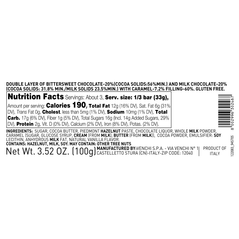 Venchi - Truffle Nougatine Chocolate Cigar -100g (3.52 oz)