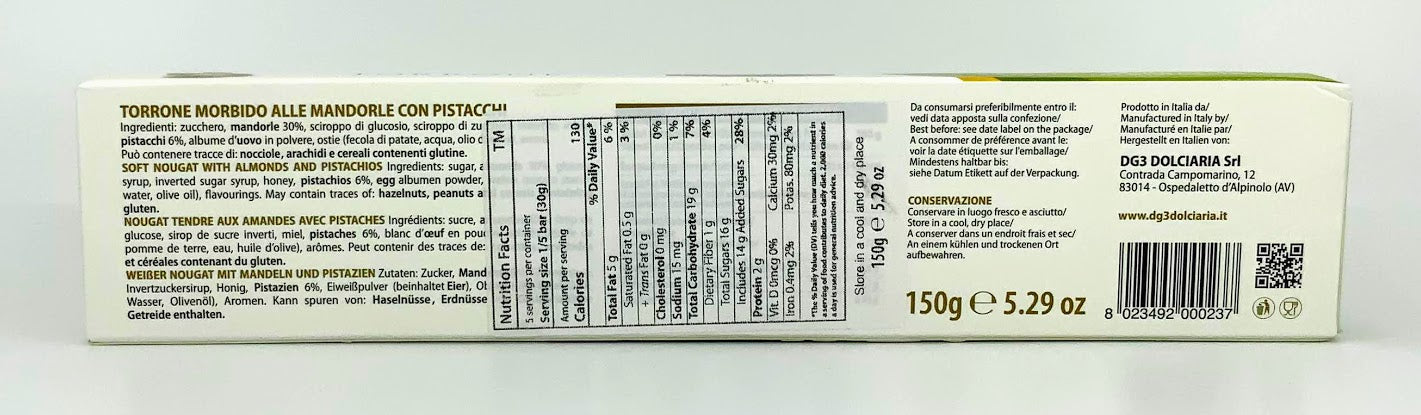 Di Gennaro - Torrone Pistacchi - 150g (5.29 oz)