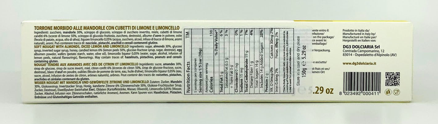 Di Gennaro - Torrone Morbido al Limoncello - 150g (5.29 oz)