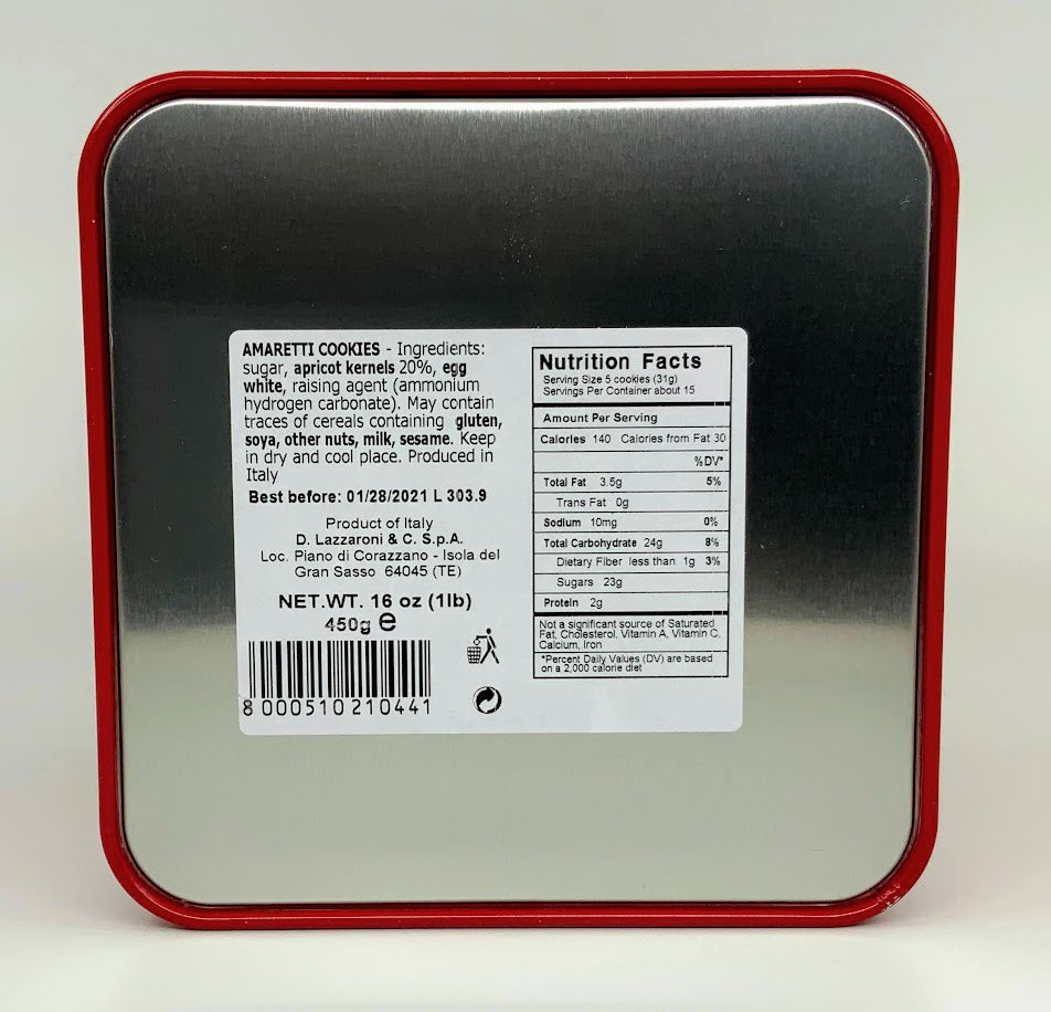 Lazzaroni - Amaretti in a Tin 450g (16 oz)