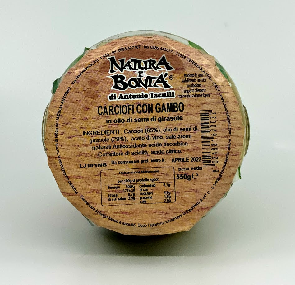 Natura E Bonta' - Carciofi Con Gambo - 550g (19.4 oz)