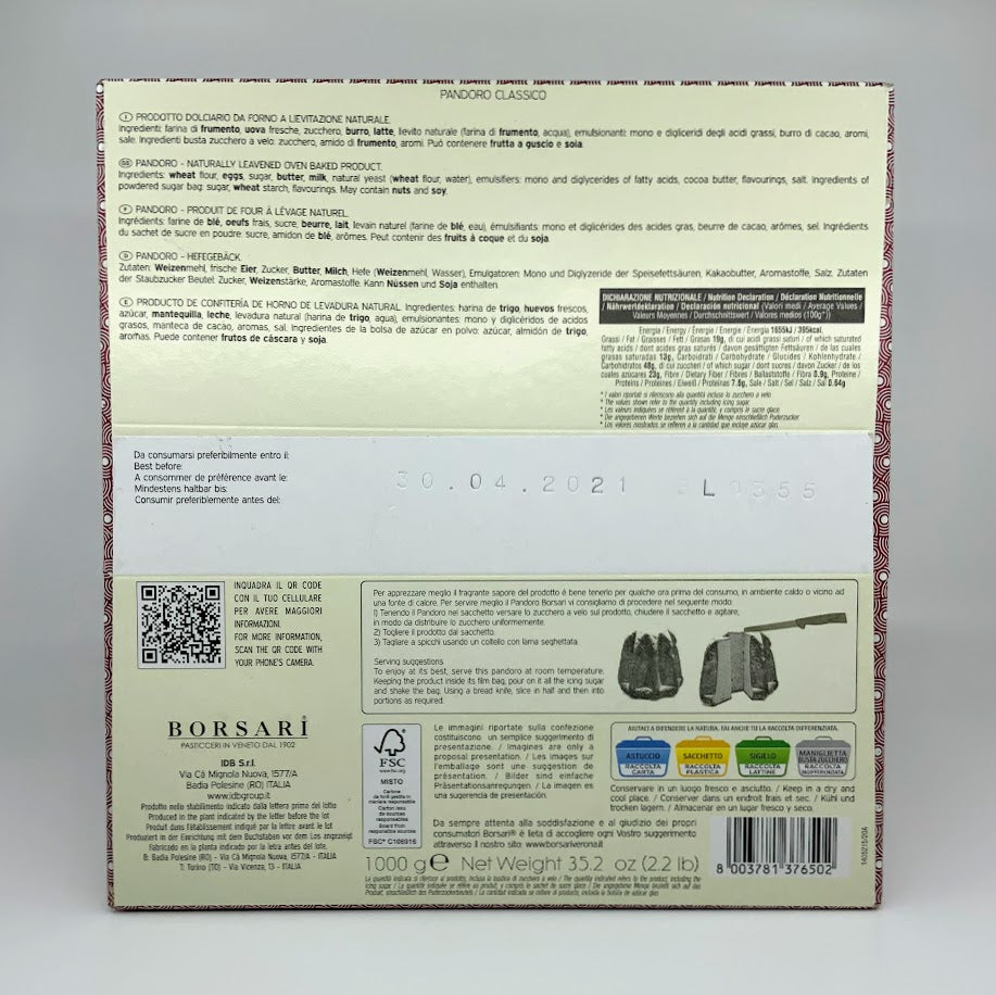 Borsari - Pandoro Classico - 1000g (35.2 oz)