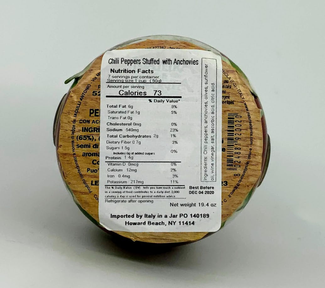 Natura E Bonta' - Peppers Stuffed With Tuna and Anchovies - 550g