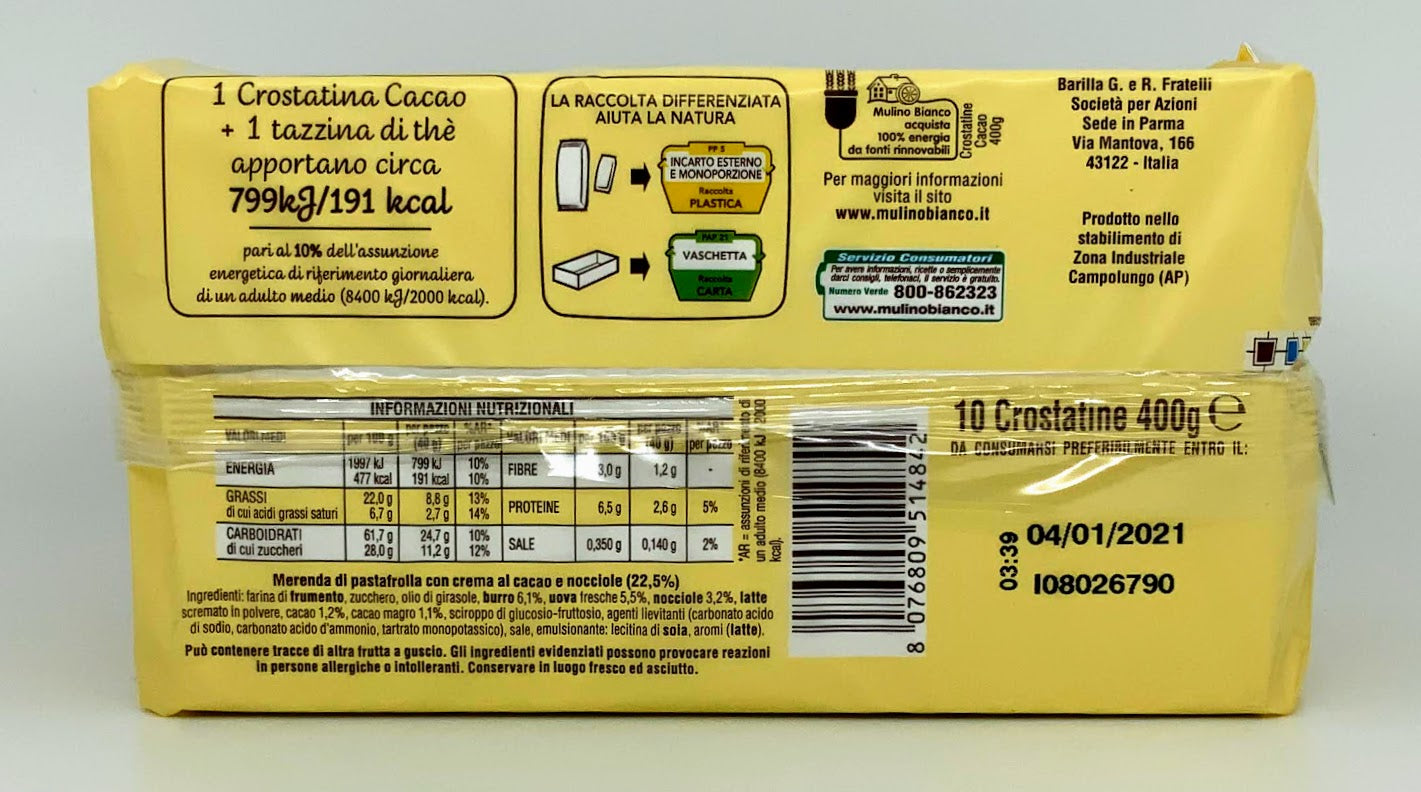 Mulino Bianco - Crostatine al Cacao - 400g