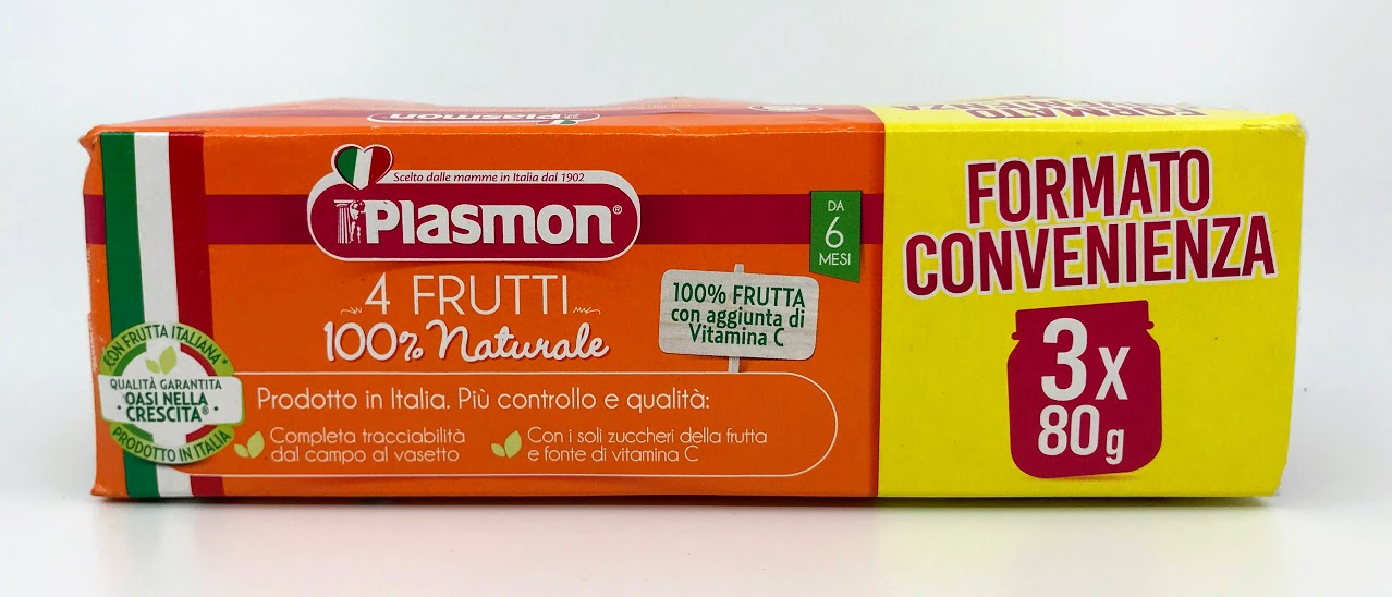 Plasmon - 4 Fruitti 100% Naturale - 240g (3x80g)