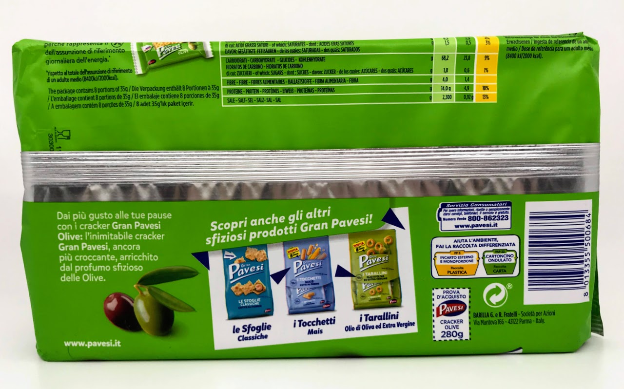 Pavesi- Gran Pavesi - Crakers Olive - 280g