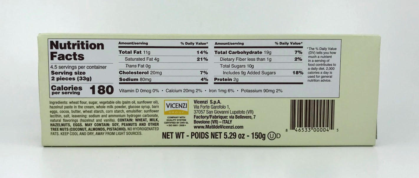 Vicenzi - Grisbi Biscuits with Hazelnut Filling - 150g (5.29oz)