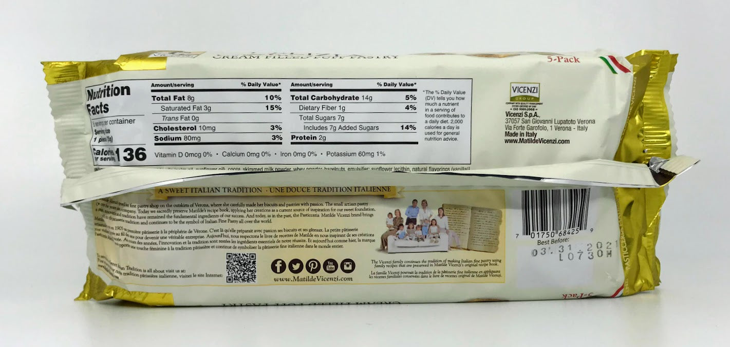 Vicenzi - Delizia Hazelnut Cream Puffs - 125g (4.41oz)