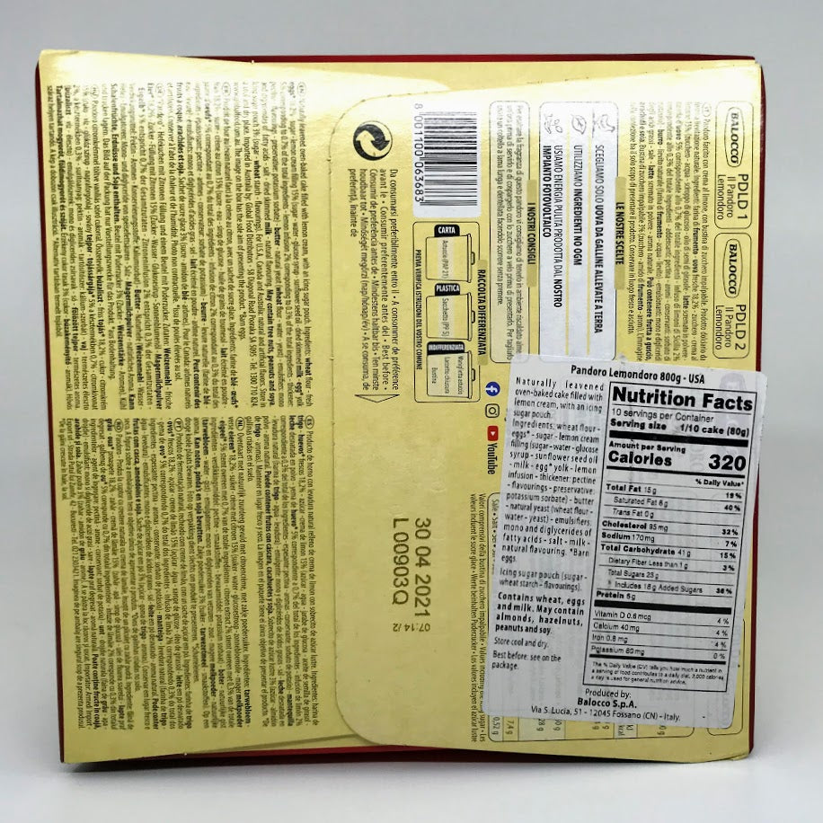 Balocco - Pandoro Lemondoro - 800g