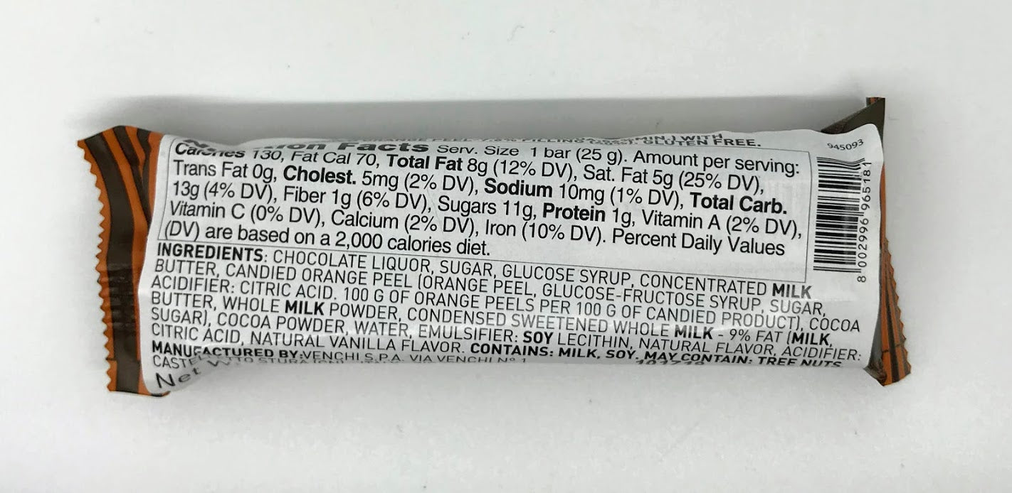 Venchi - Unico Arancia Candita Bar - 25g (0.88 oz)