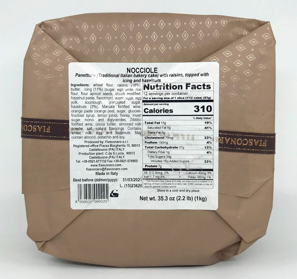 Fiasconaro - Panettone Nocciole - 1000g (2.2 lbs)
