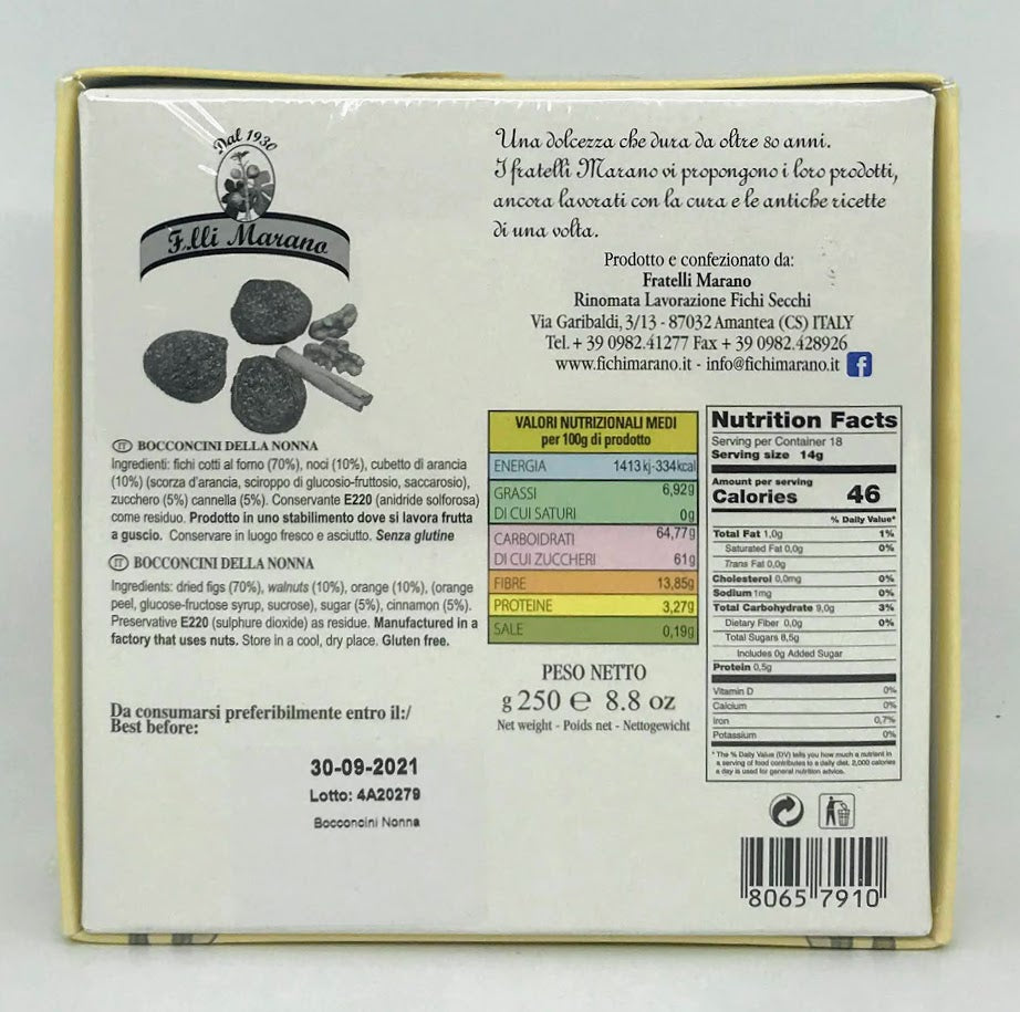 Fratelli Marano - Bocconini - Fichi Farcito Con Noci - 250g (8.8 oz)