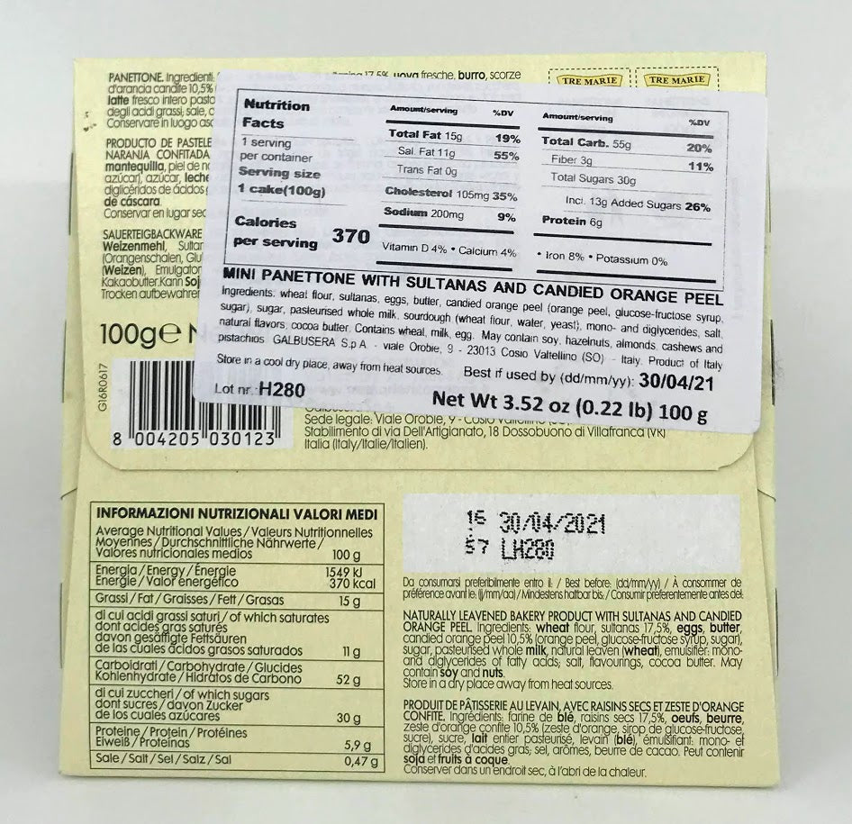 Tre Marie - Mini Panettone - 100g