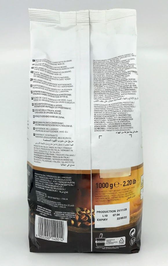 Extra Crema Espresso Whole beans Bag Caffe Kimbo