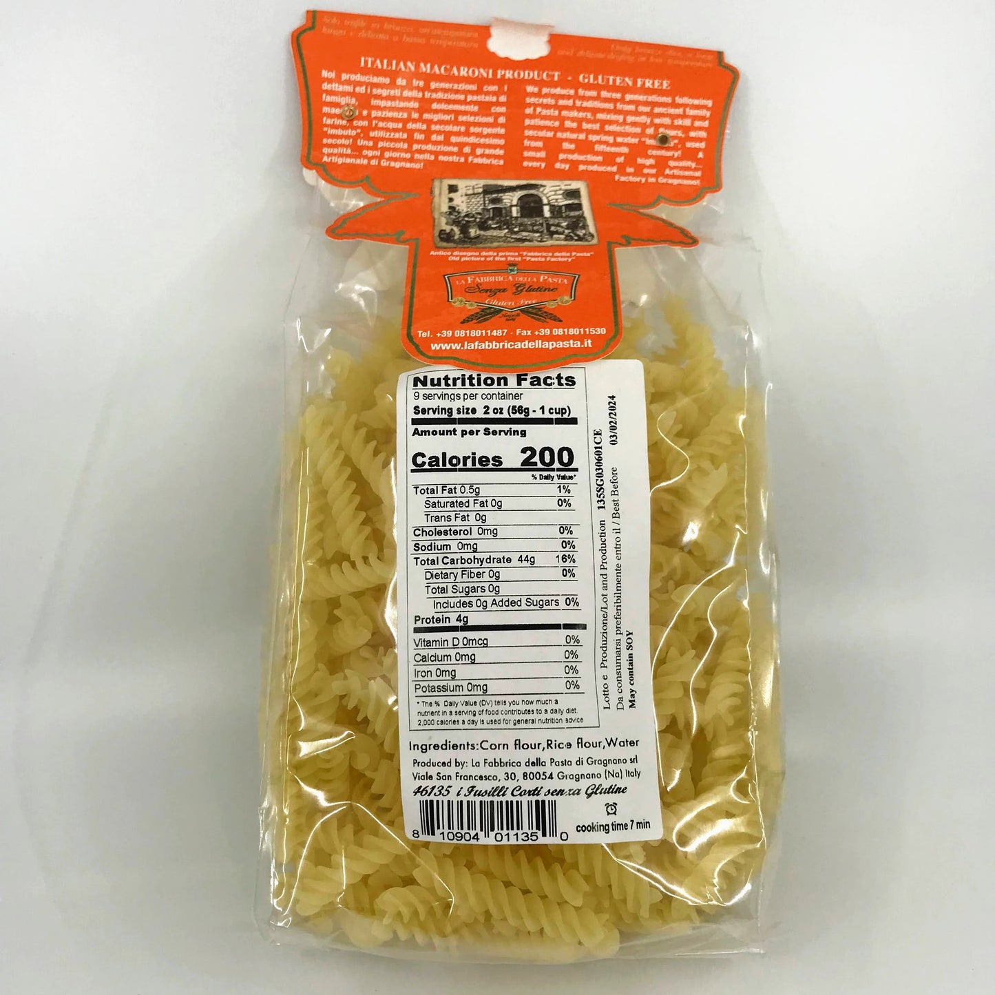 La Fabbrica Della Pasta Di Gragnano - I Fusilli Corti - (Gluten Free) 500g