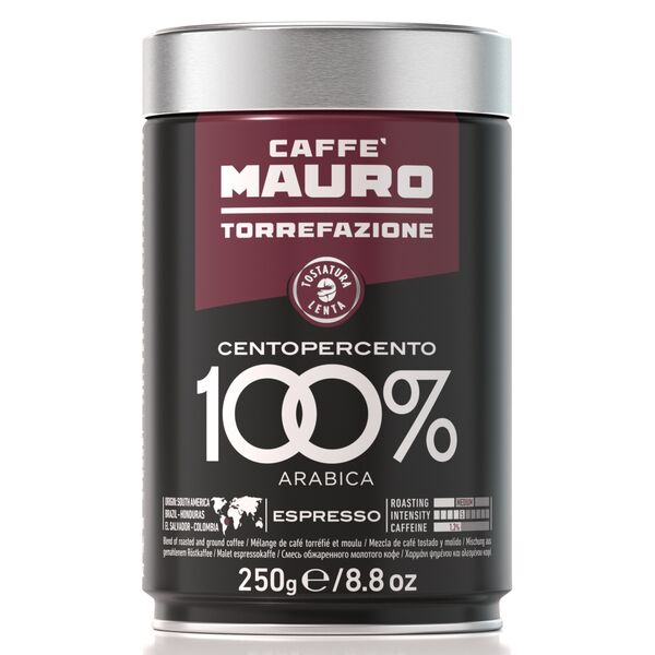 Caffe Mauro - Centopercento 100% Arabica - Moka - Can 250gr (8.8oz)