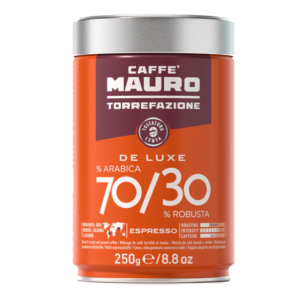 Caffe Mauro - De Luxe 70% Arabica / 30% Robusta - Moka - Can 250gr (8.8oz)
