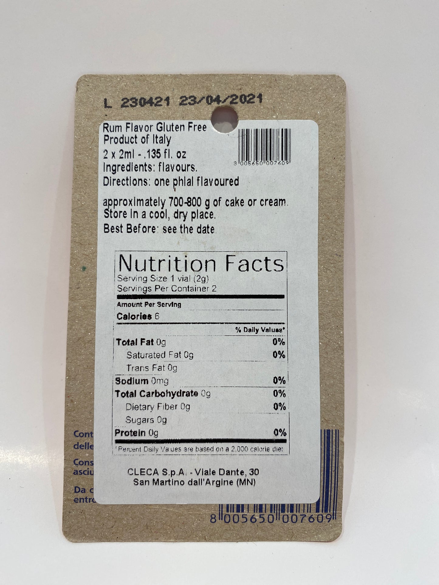 S. Martino - Aroma Rum (Gluten Free) 2 ml