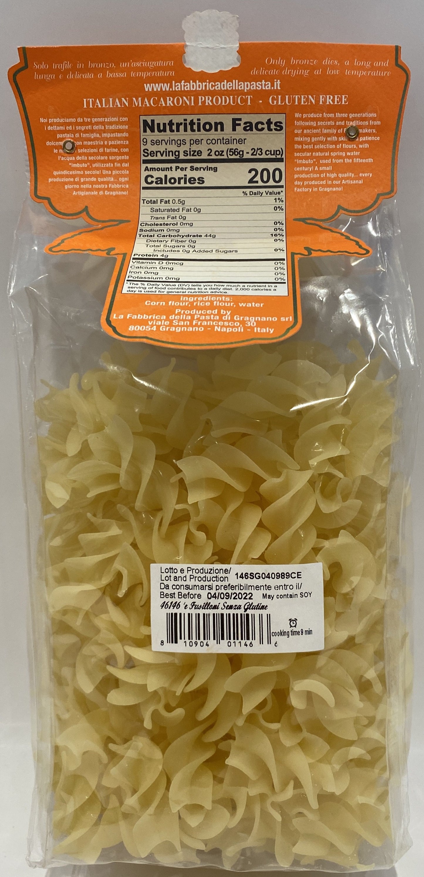 La Fabbrica Della Pasta Senza Glutine - `E Fusilloni Giganti - 17.6 oz