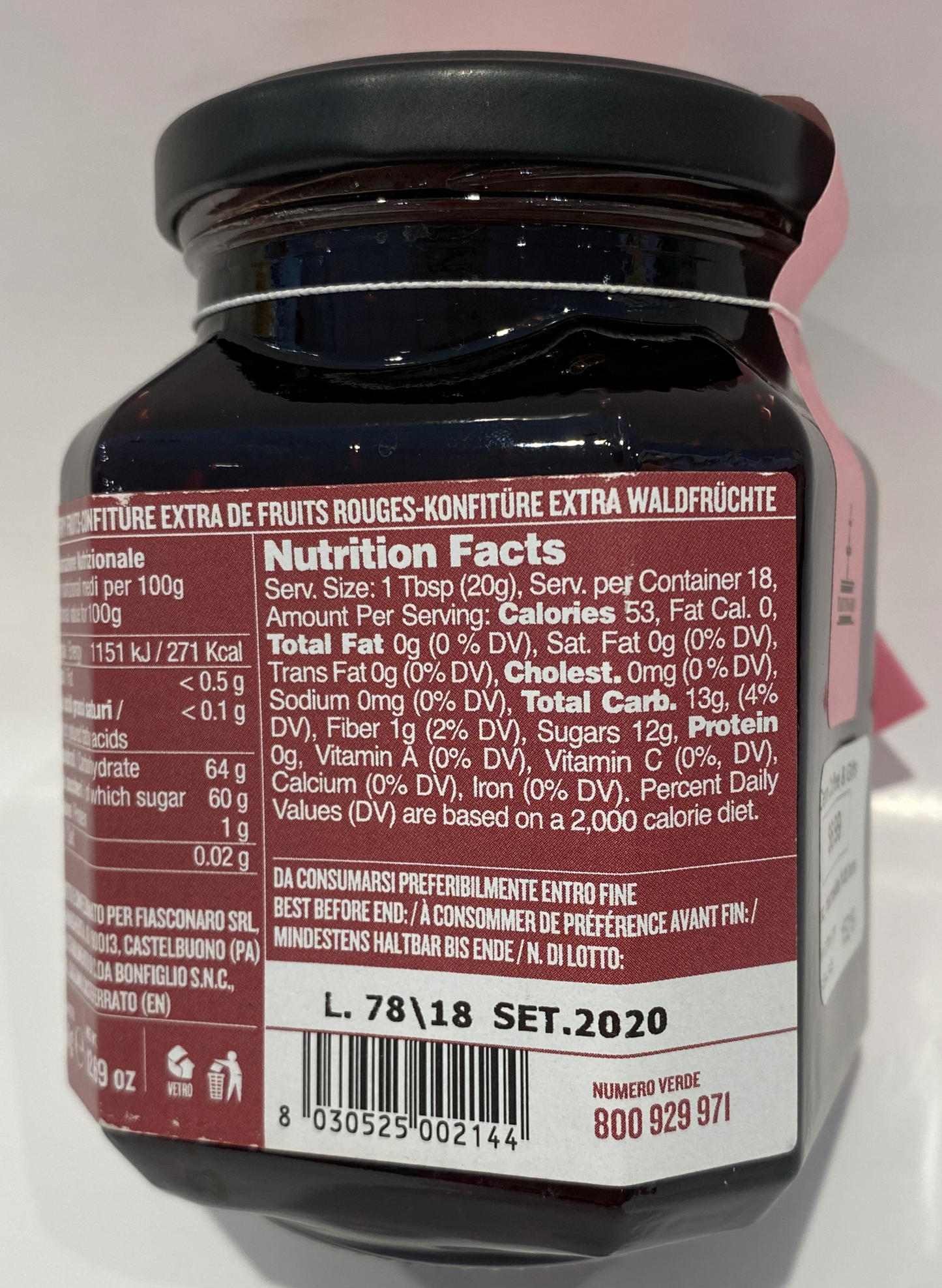 Fiasconaro - Berry Fruit Extra Jam - 360g (12.69oz)