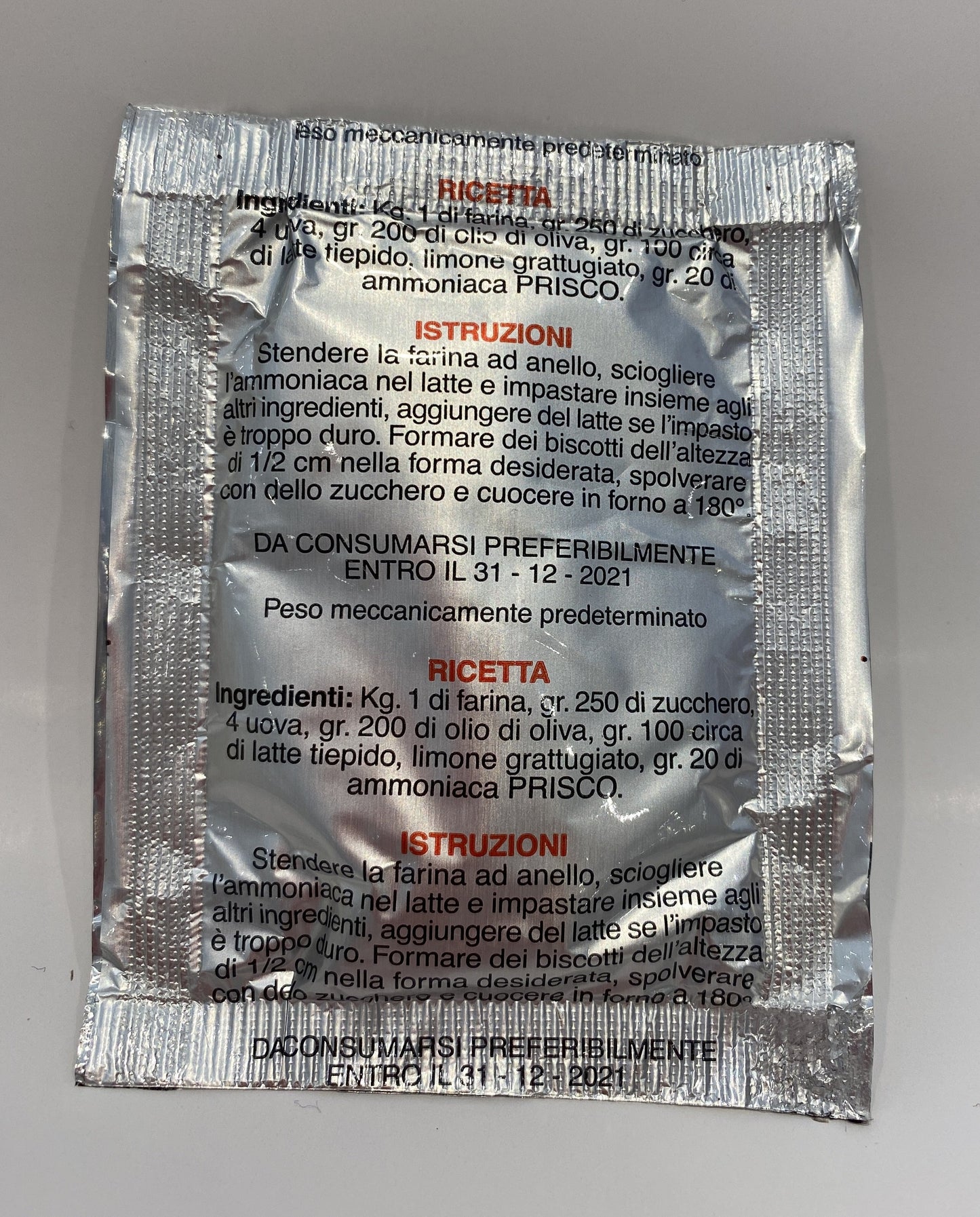 La Dolciaria Prisco - Ammoniaca Lievito per Dolci - 20 g