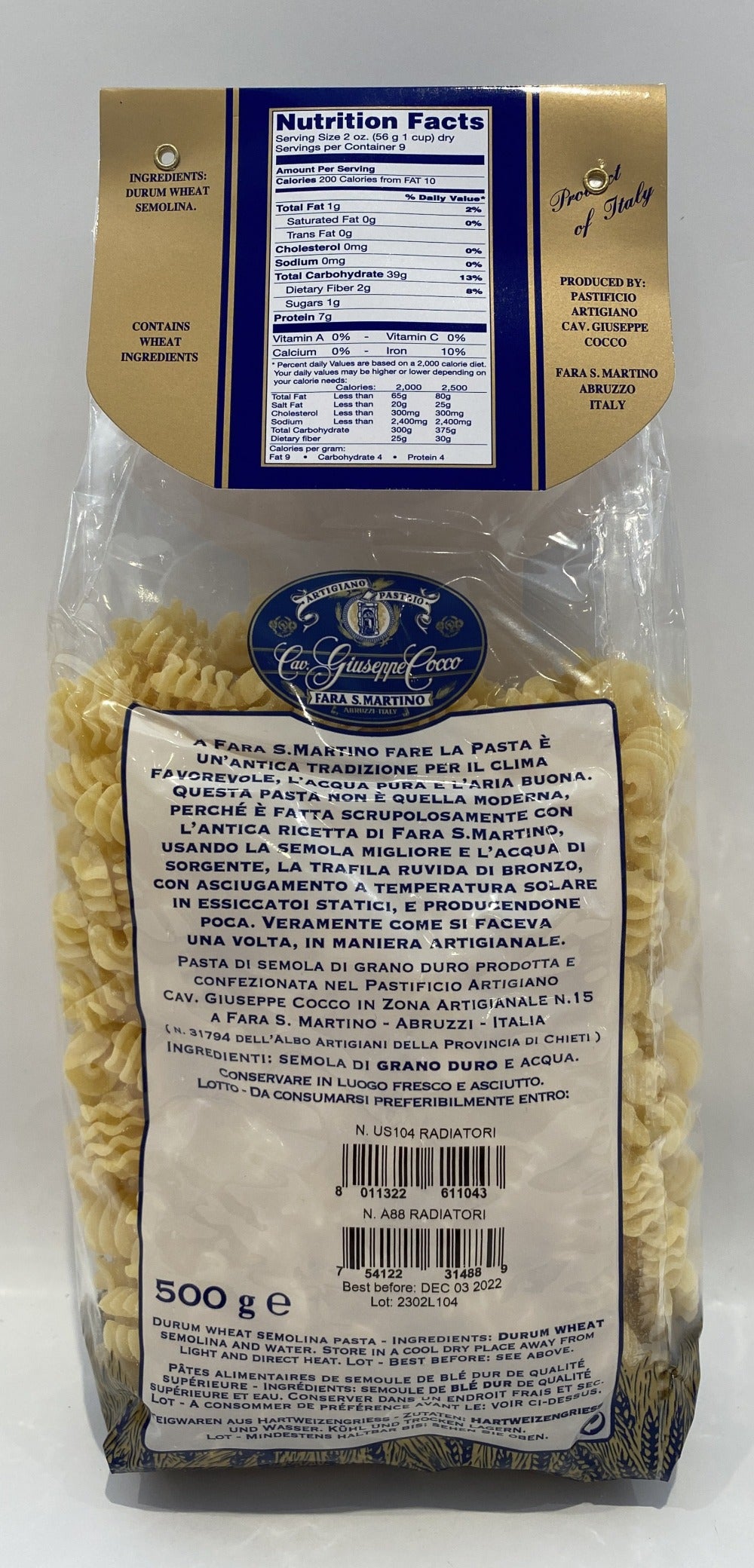 Giuseppe Cocco - Radiatori - 500g (17.6 oz)