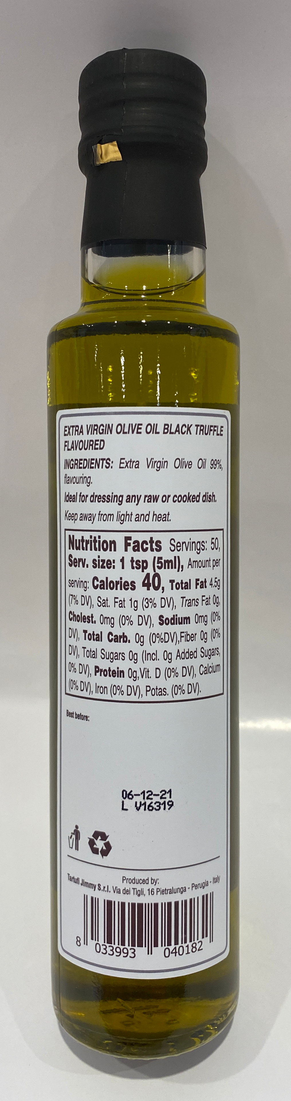 Tartufi Jimmy - Black Truffle Extra Vergin Olive Oil - 8.4 fl oz