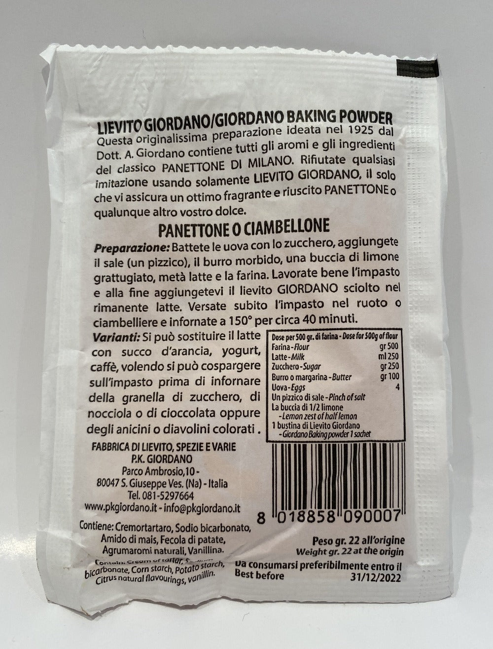 Giordano - Lievito Per Dolci - 0.77 oz