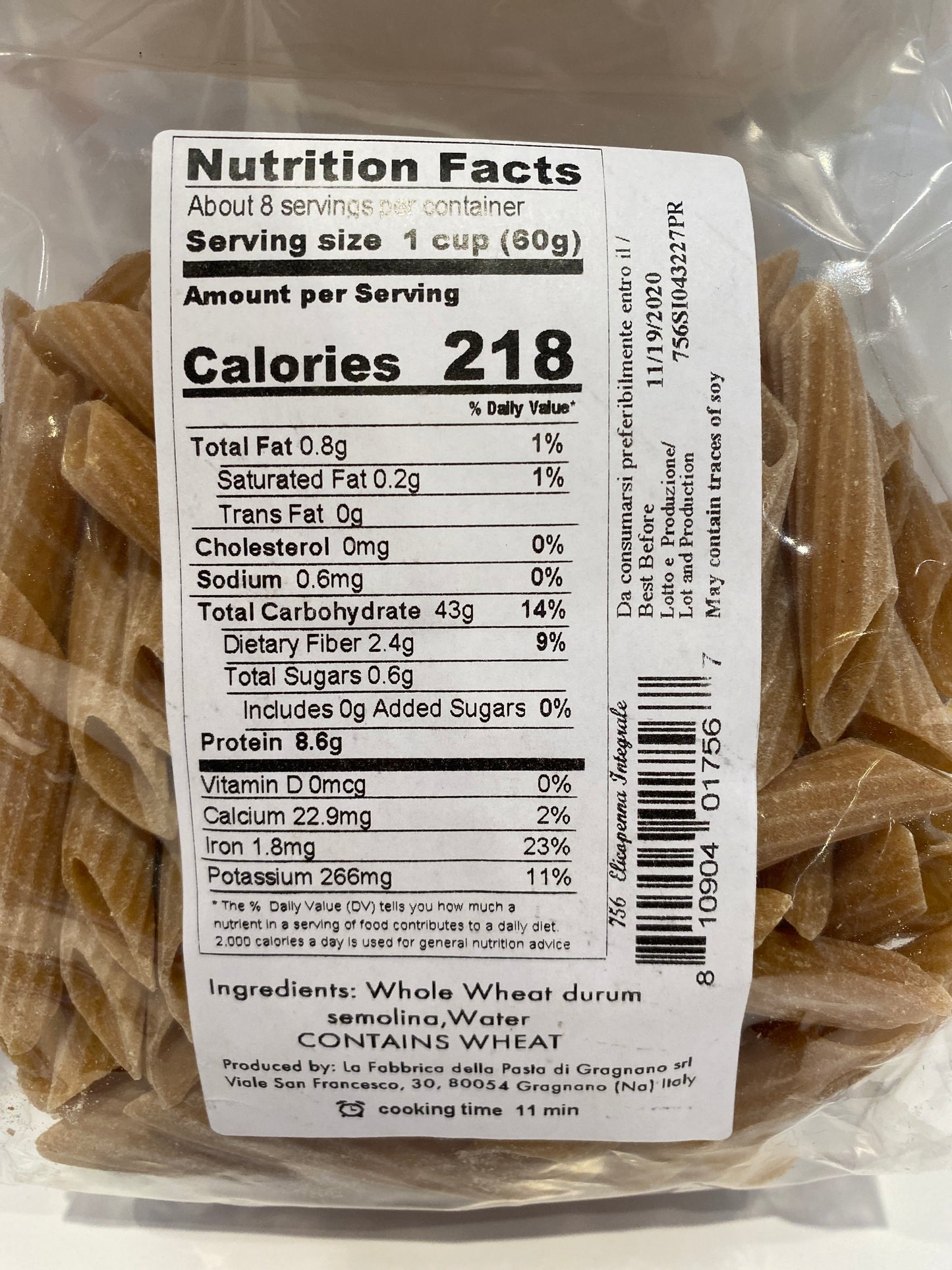 La Fabbrica Della Pasta Le Specialita` - Whole Wheat Penne Rigate - 17.6 oz