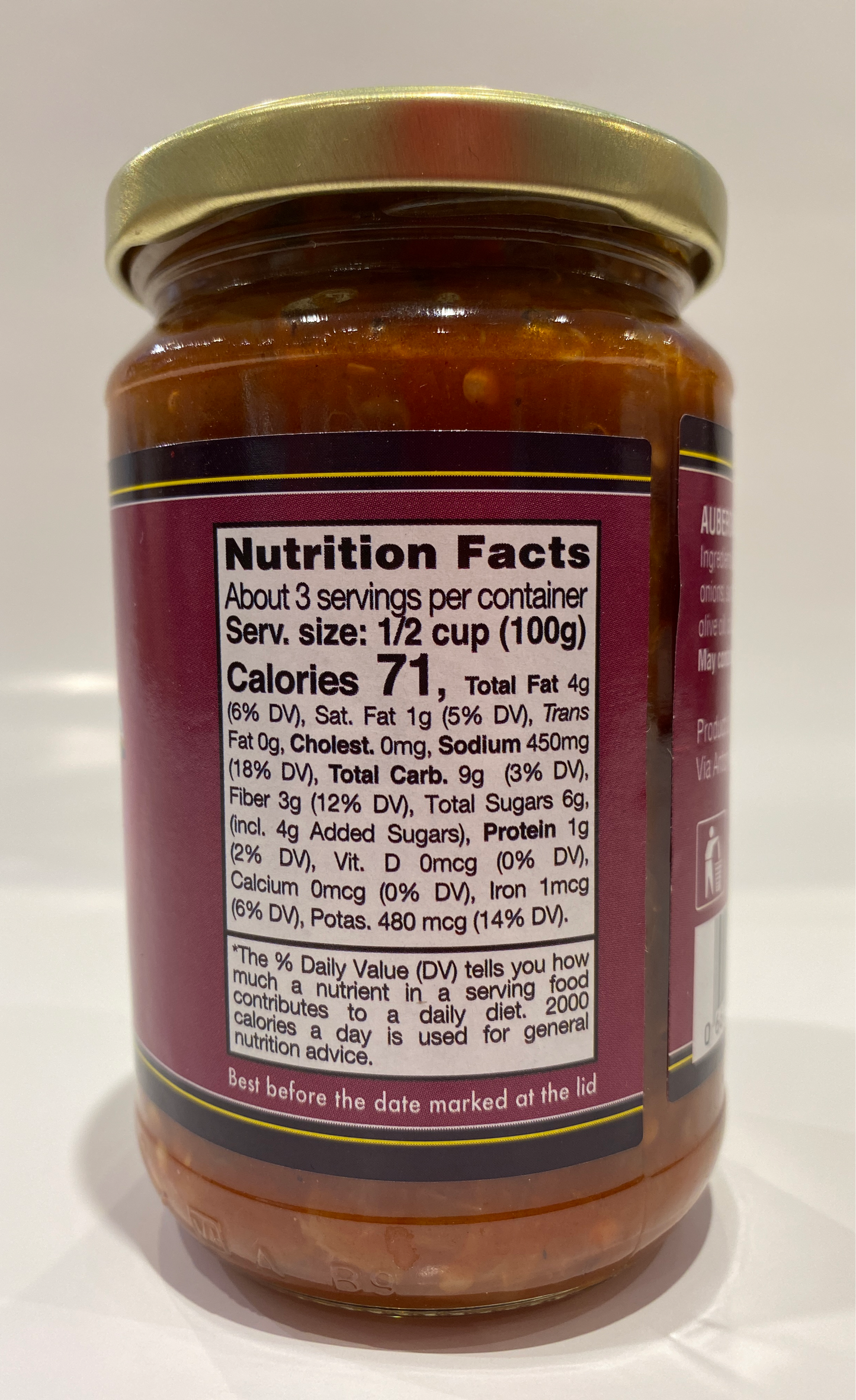 Contorno - Caponata Di Melenzane Di Sicilia - 300g (10.5 oz)