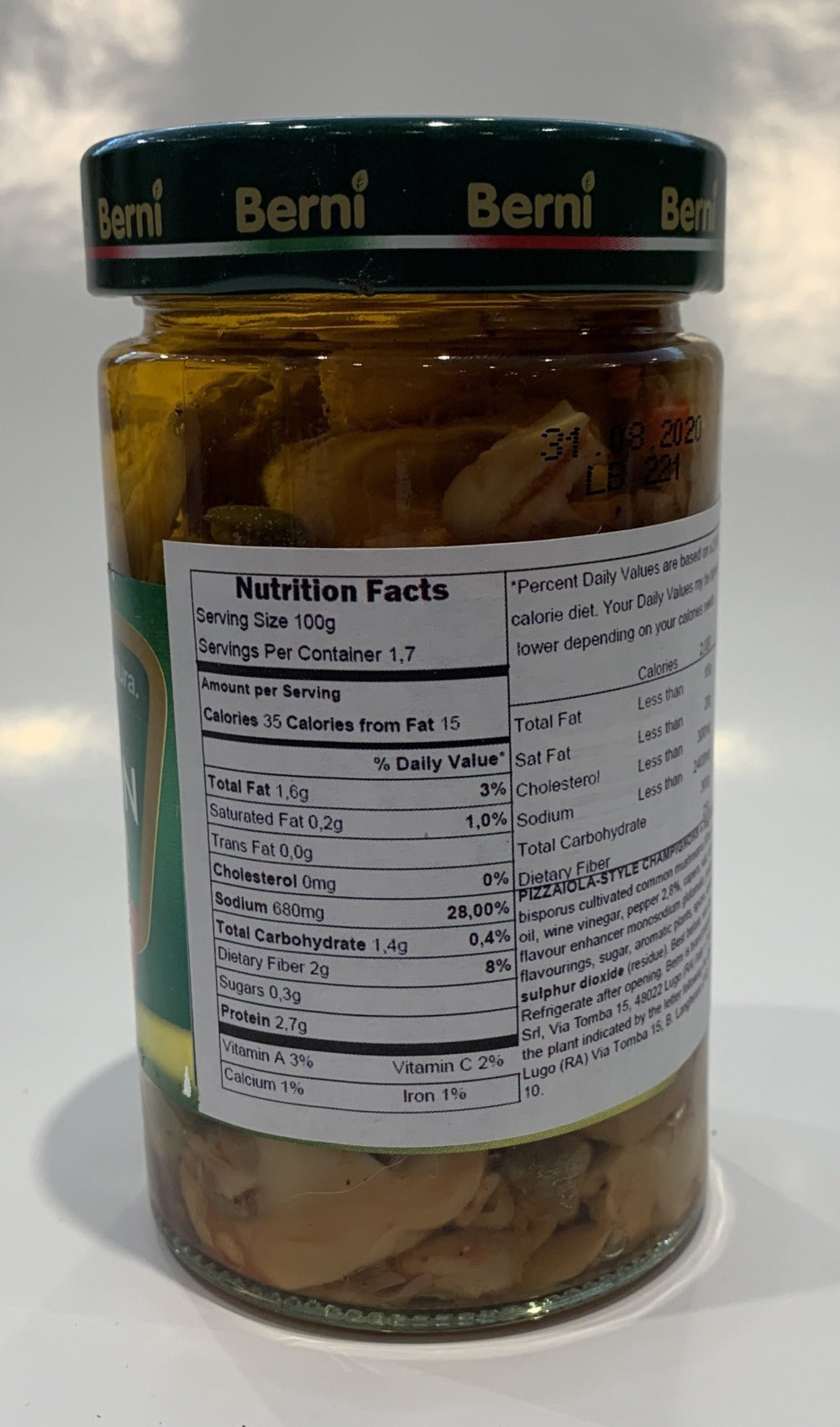 Berni - Champignon alla Pizzaiola Sottolio - 10.23 oz