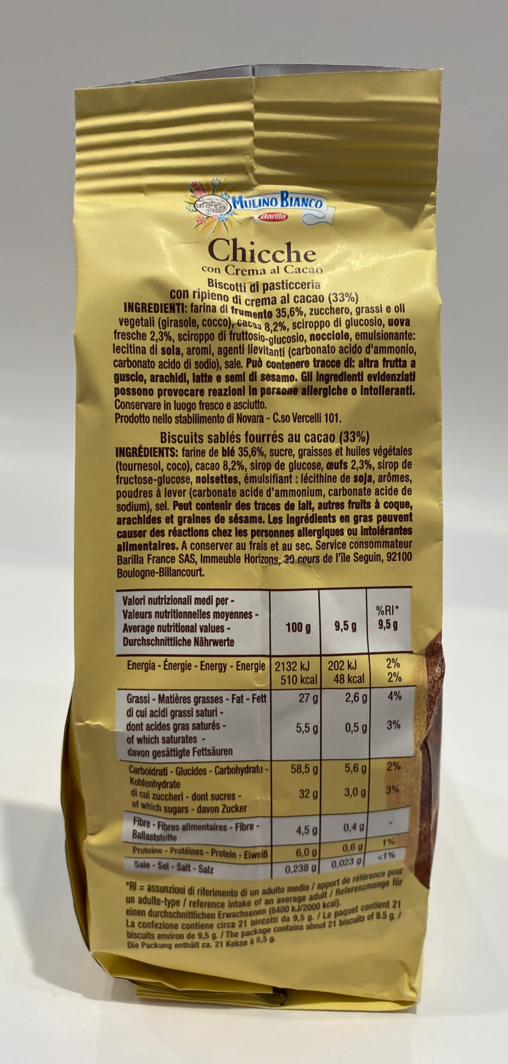 Mulino Bianco - Chicche - Crema Al Cacao - 7.05 oz