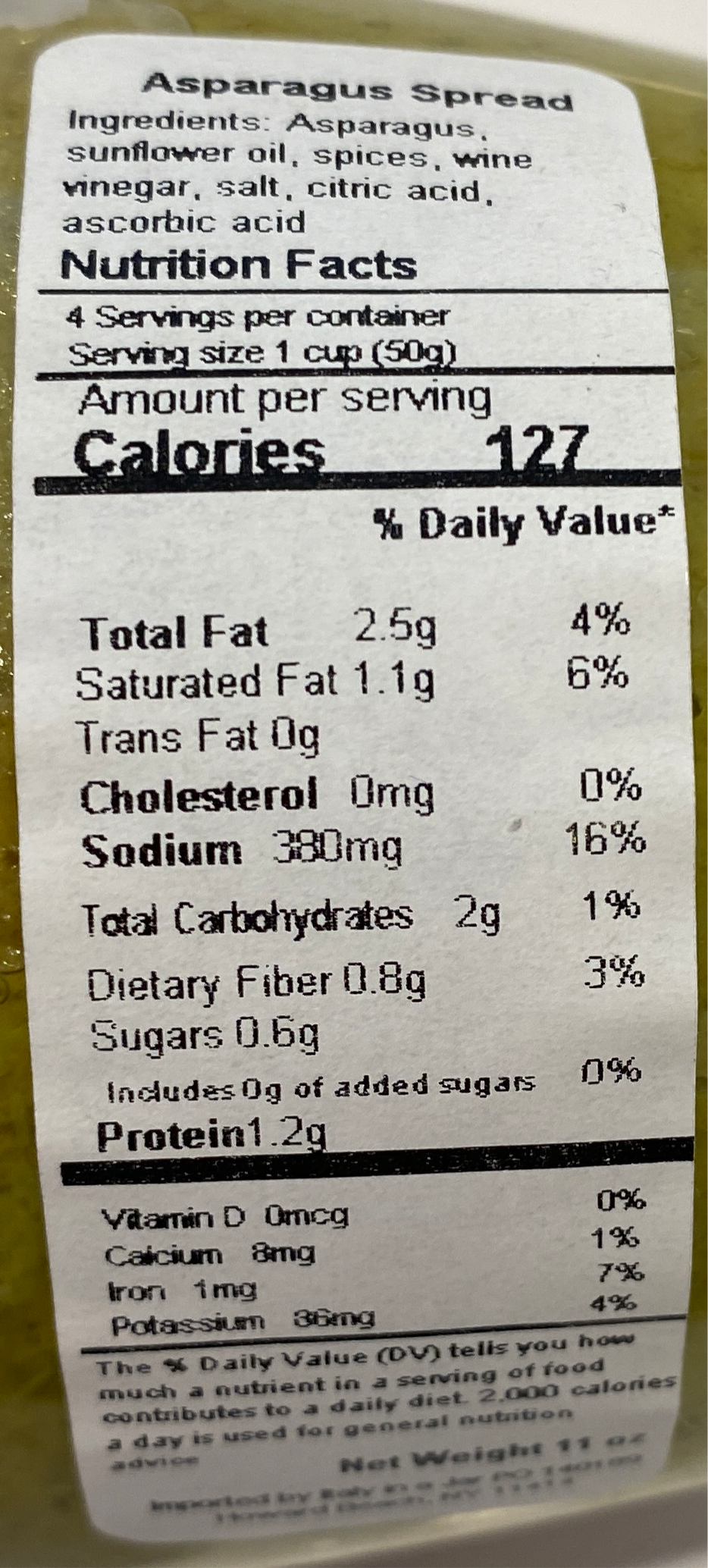 Natura E Bonta` - Pate` Di Asparagi - 10.40 oz