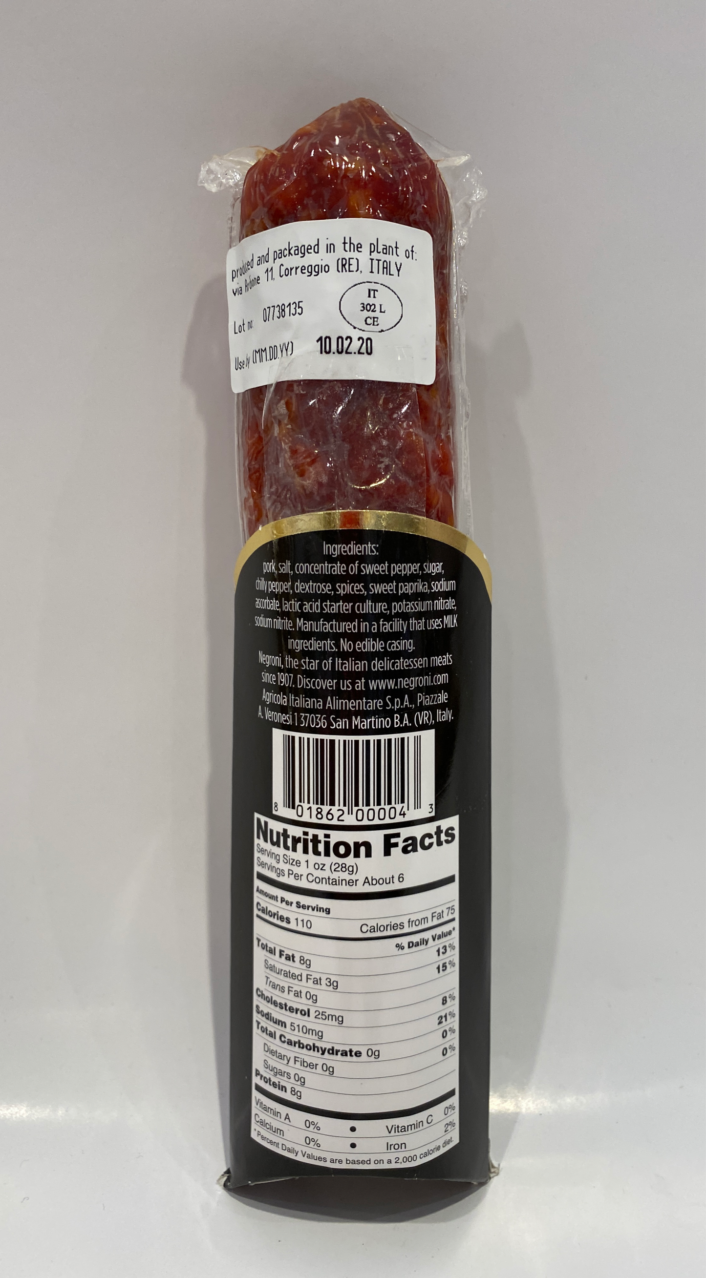 Negroni - Hot Napoli Salami (Gluten Free) - 5.5 oz