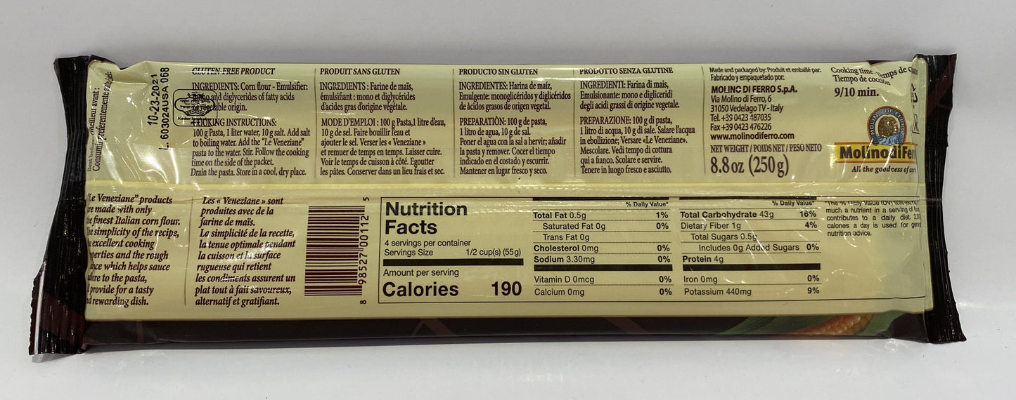 Le Veneziane - Spaghetti Corn Pasta (Gluten Free) - 8.8 oz