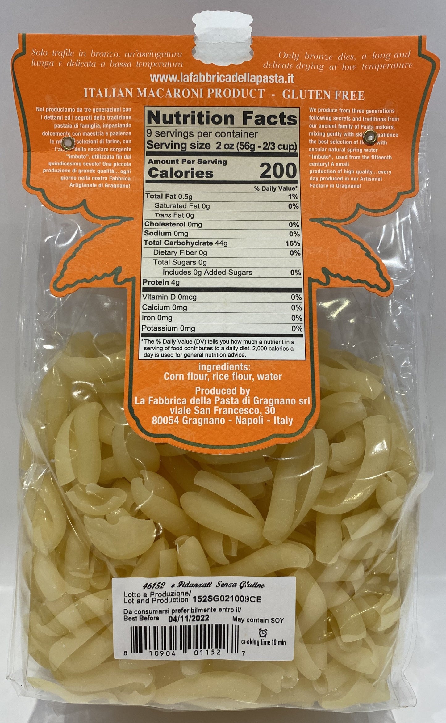 La Fabbrica Della Pasta Senza Glutine - `E Fidanzati Capresi (Gluten Free) -17.6 oz