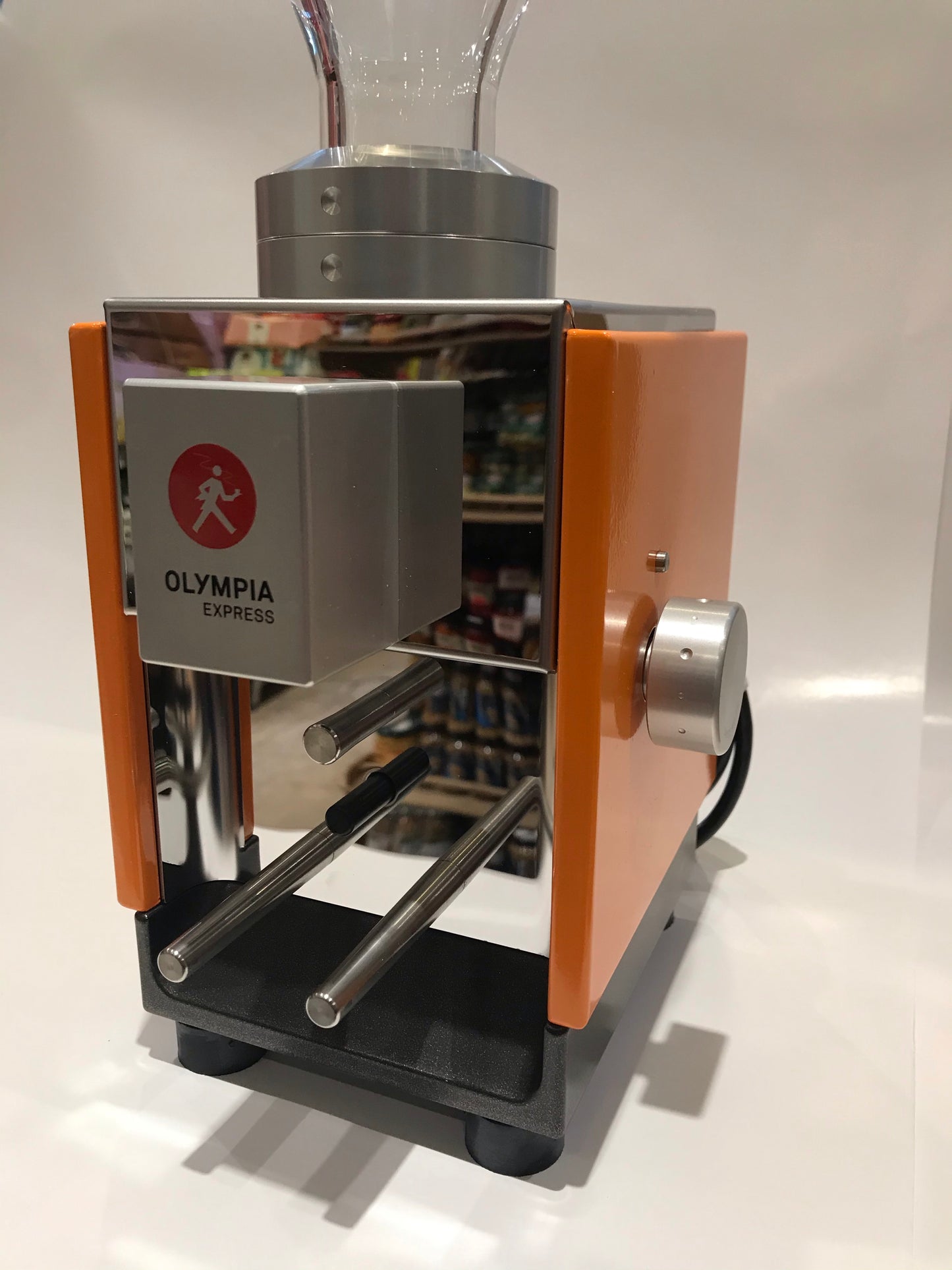 Moca Espresso Grinder by Olympia Express - 120 Volt (ORANGE)