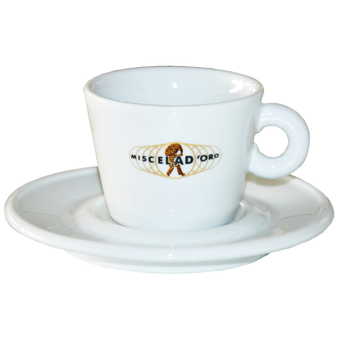 Miscela D'Oro - Large Cappuccino Ceramic Cup & Saucer - 9oz