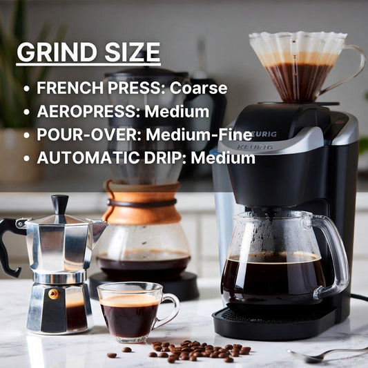 Coffee Grind Sizes: Perfecting Your Brew for Keurig, Moka Pot, and Drip Coffee