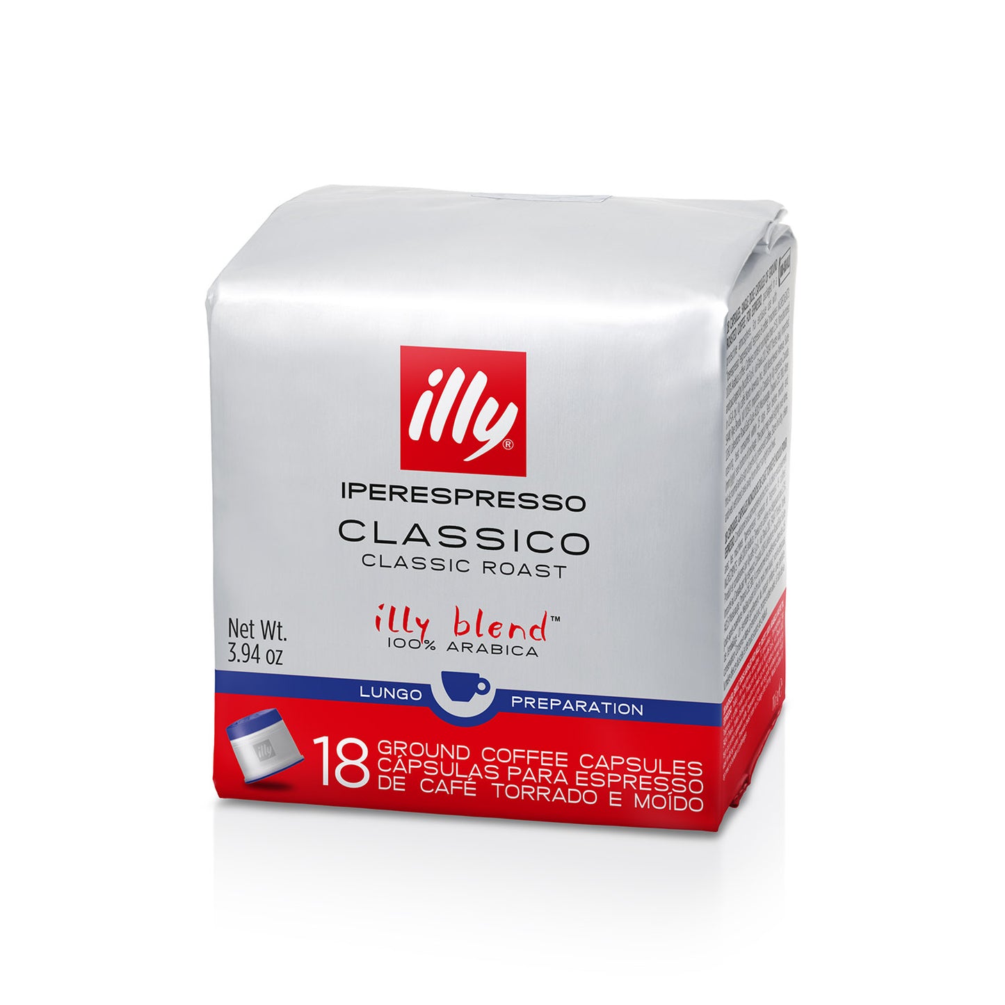 illy iperEspresso Capsules - Lungo -  18 Capsules (Blue)