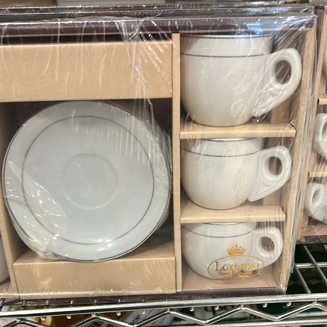 Silver Trim - Espresso Cups - Set of 6 (967-02)