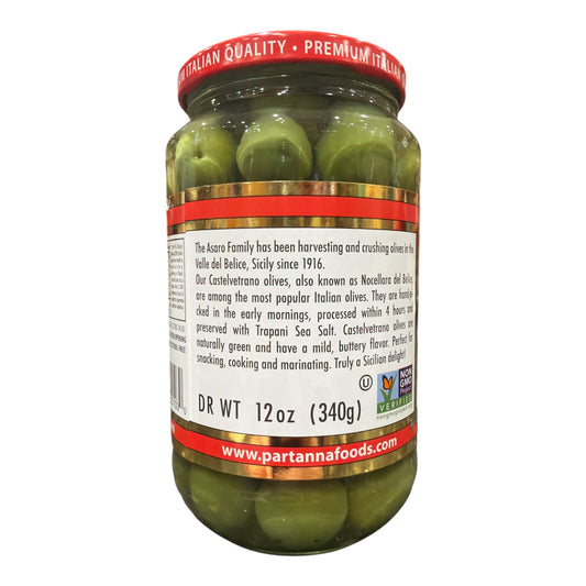 Partanna - Castelvetrano  - Whole - Green Olives - 340g ( 12oz)