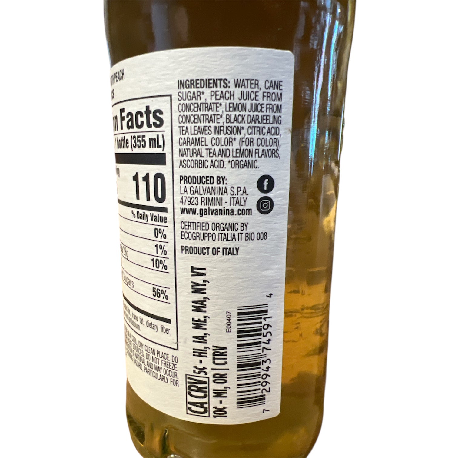 Galvanina - Peach Tea - 355ml (12 fl oz) – Cerini Coffee & Gifts