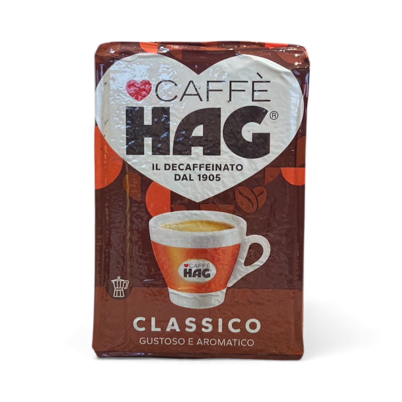 Caffe HAG - Classico - Decaffeinato Naturale -250g ( 8.8oz Brick)