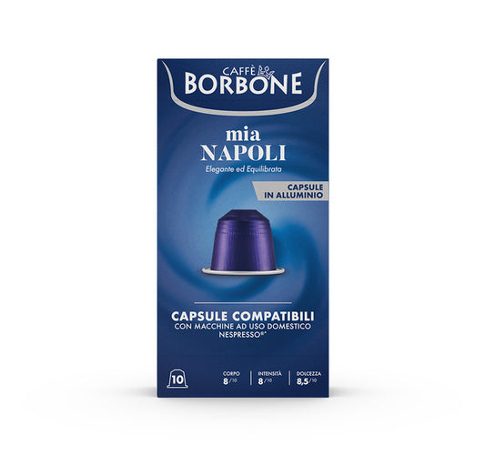 Caffe Borbone - Mia Napoli Nespresso Capsules - 10 Aluminum Capsules/box