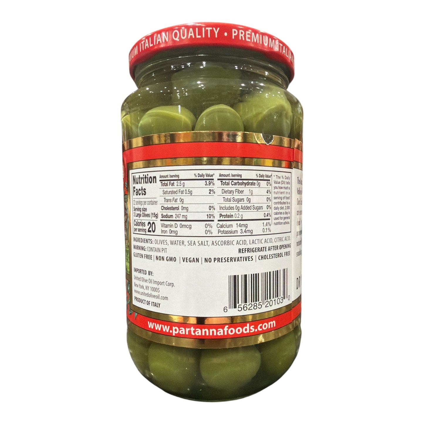 Partanna - Castelvetrano  - Whole - Green Olives - 340g ( 12oz)