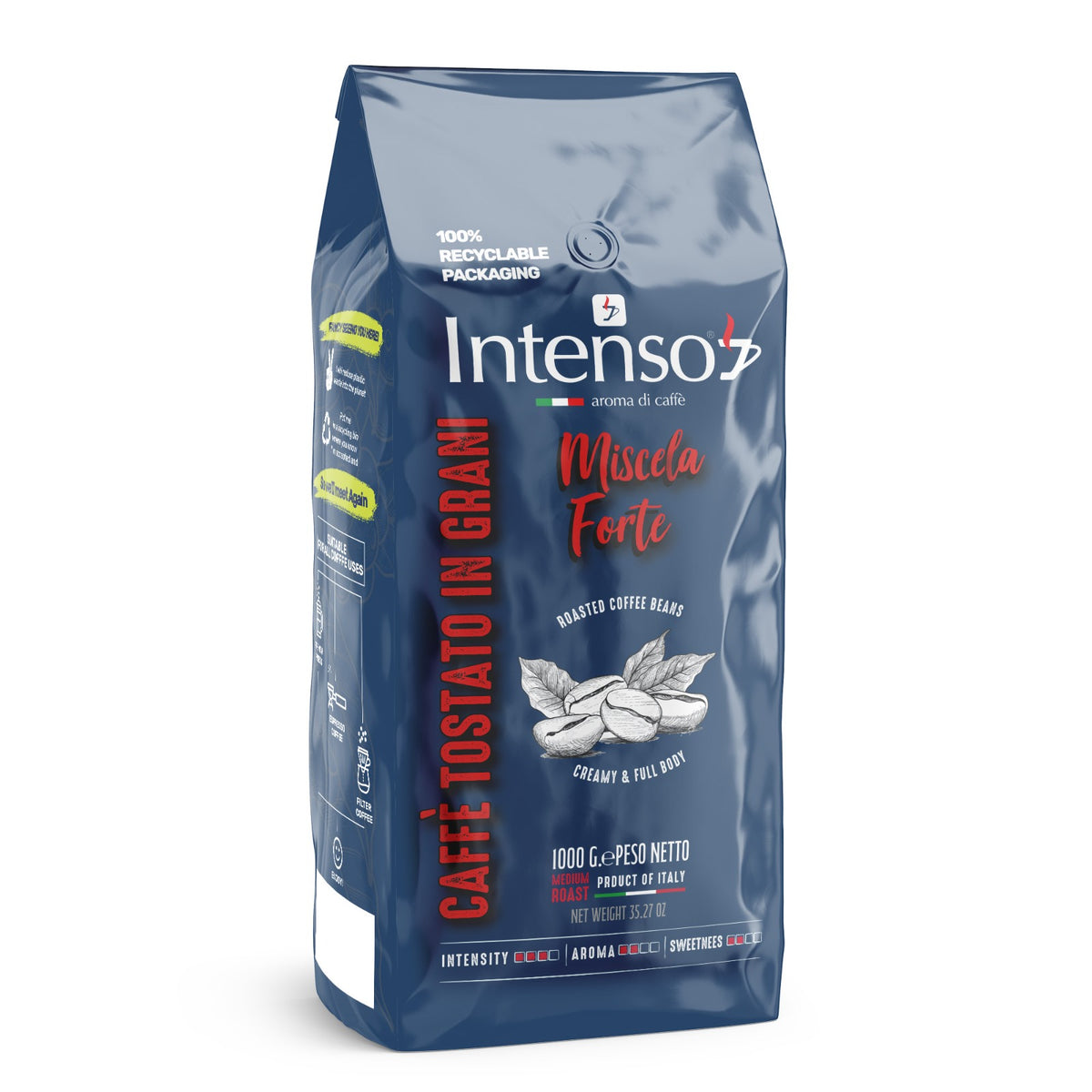 Intenso - Forte - Whole Bean Espresso Coffee - 2.2 lb Bag