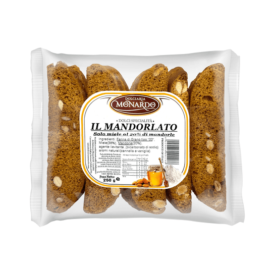 Monardo - Mandorlato Almond Honey Biscotti - 250g (8.8 oz)